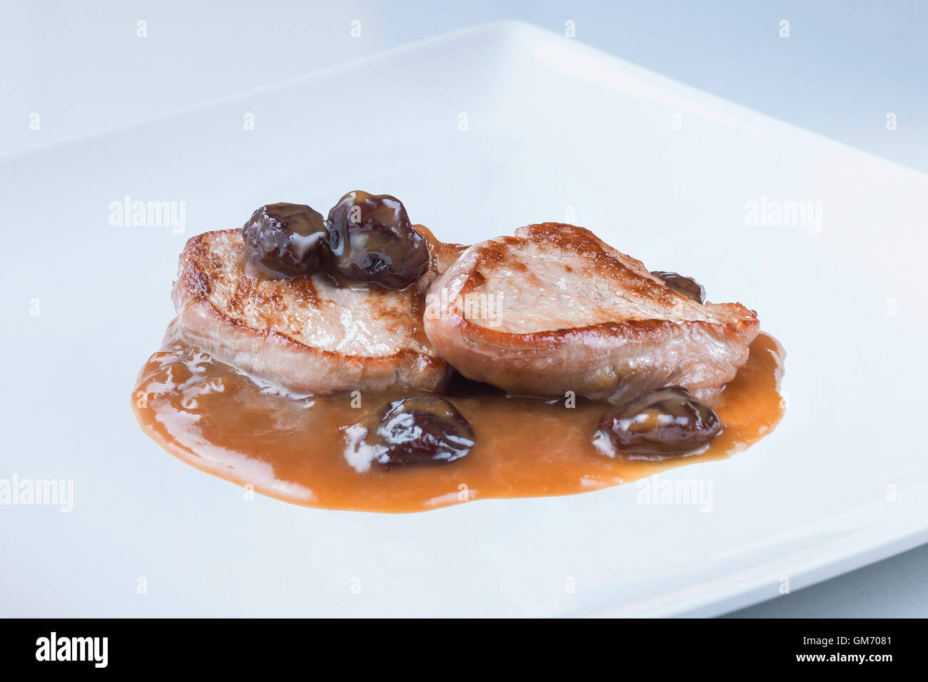 delicious traditional recipe from spain with meat and wine Stock Photo