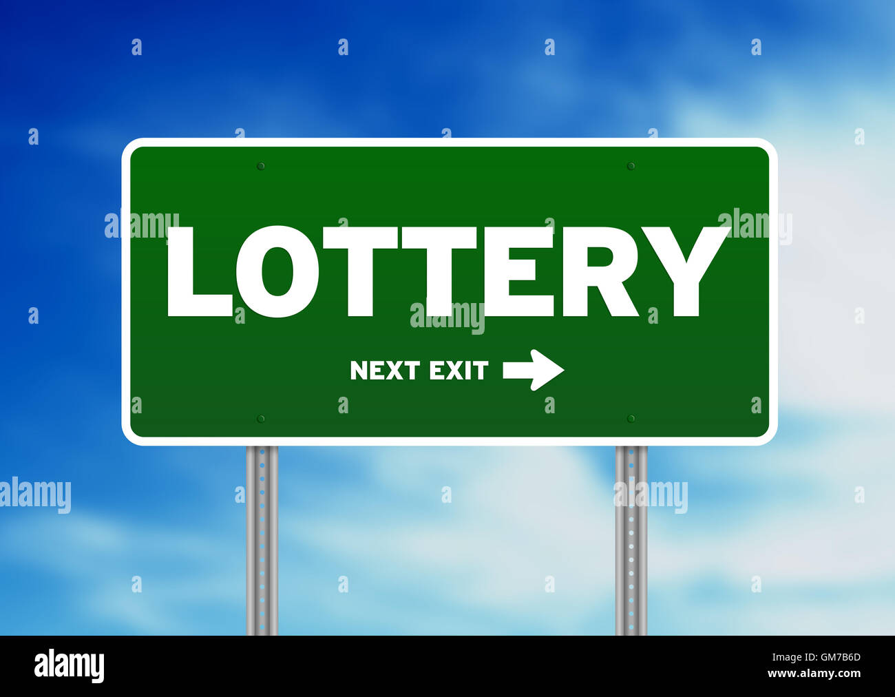 Lottery Road Sign Stock Photo