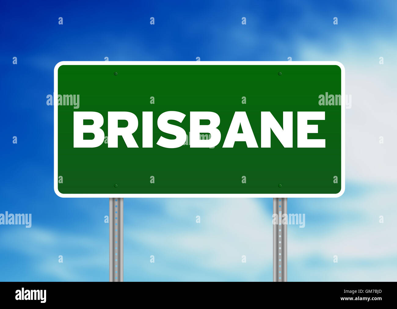 Green Road Sign -  Brisbane, Australia Stock Photo