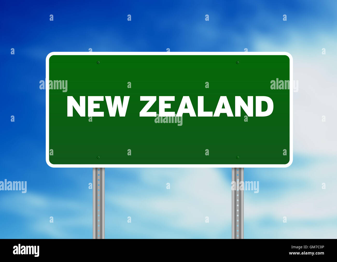 New Zealand Highway Sign Stock Photo