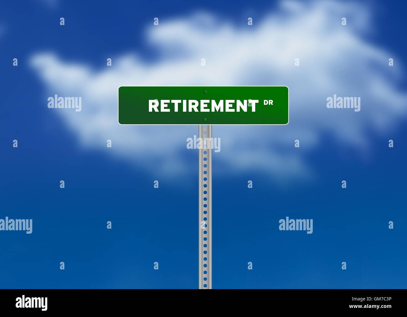 Retirement Road Sign Stock Photo. 