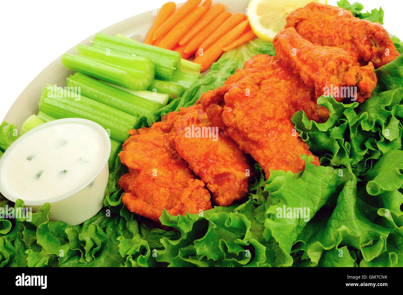 Buffalo wings and dip Stock Photo Alamy