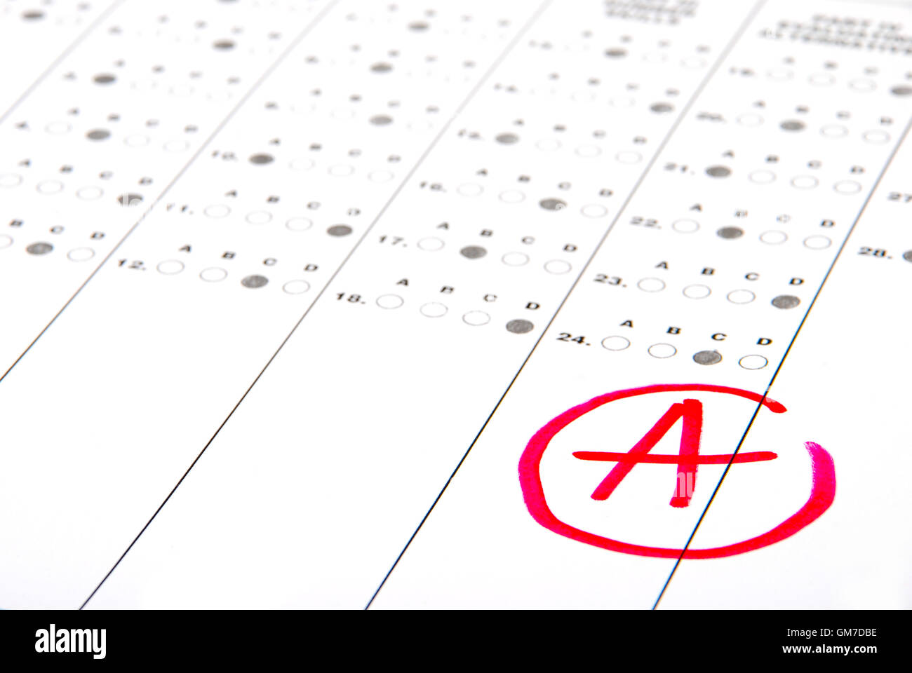 Test paper with result Stock Photo Alamy