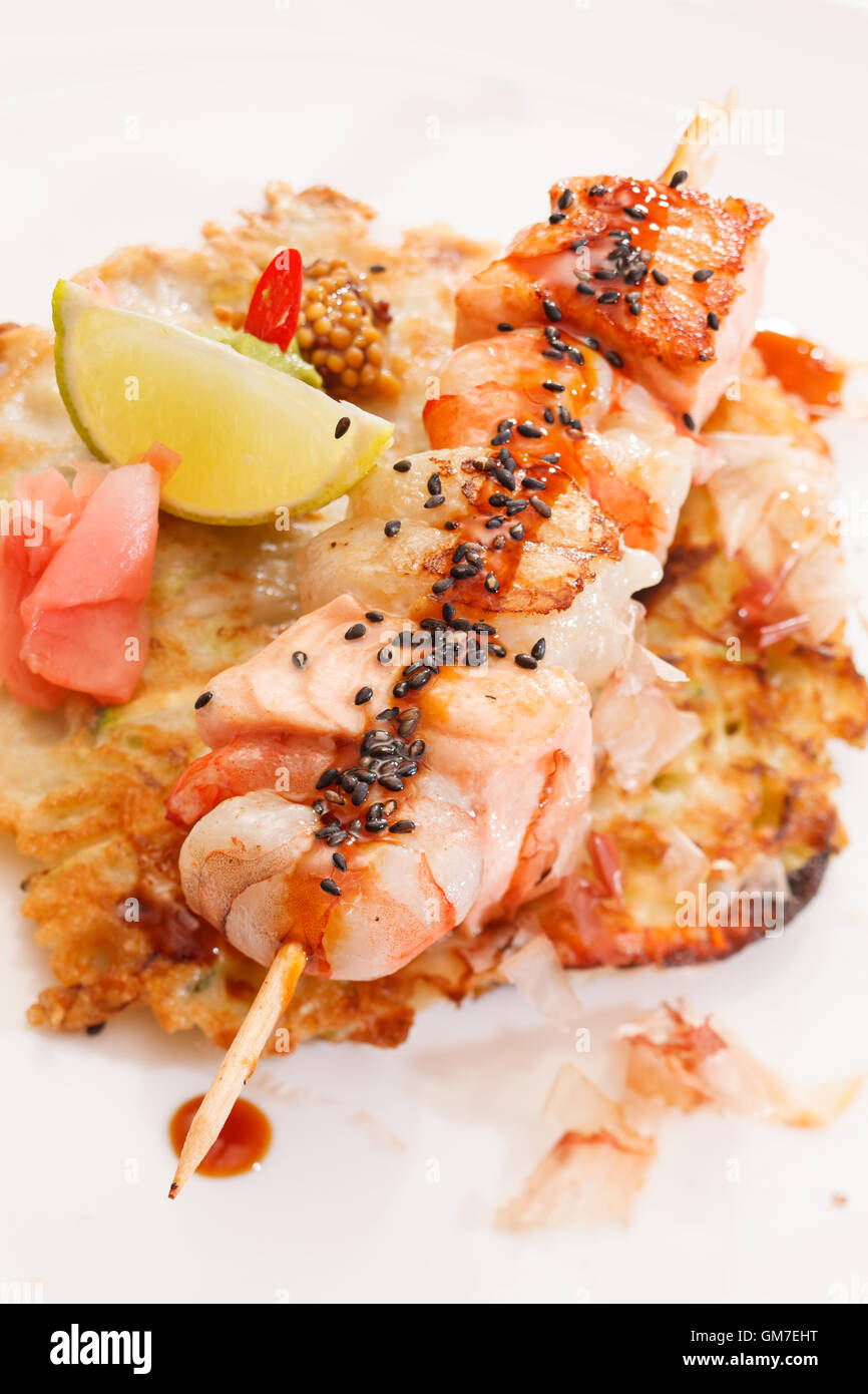 Salmon prawn kebab hires stock photography and images Alamy