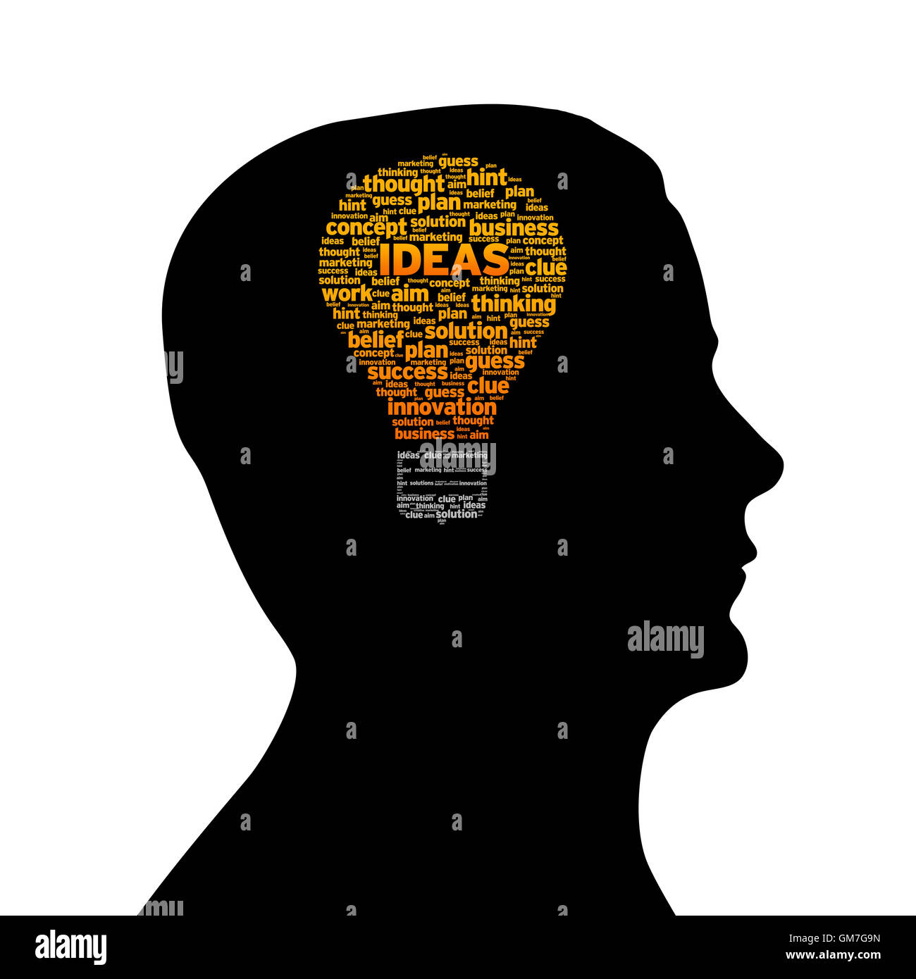 Silhouette head - Ideas Stock Photo