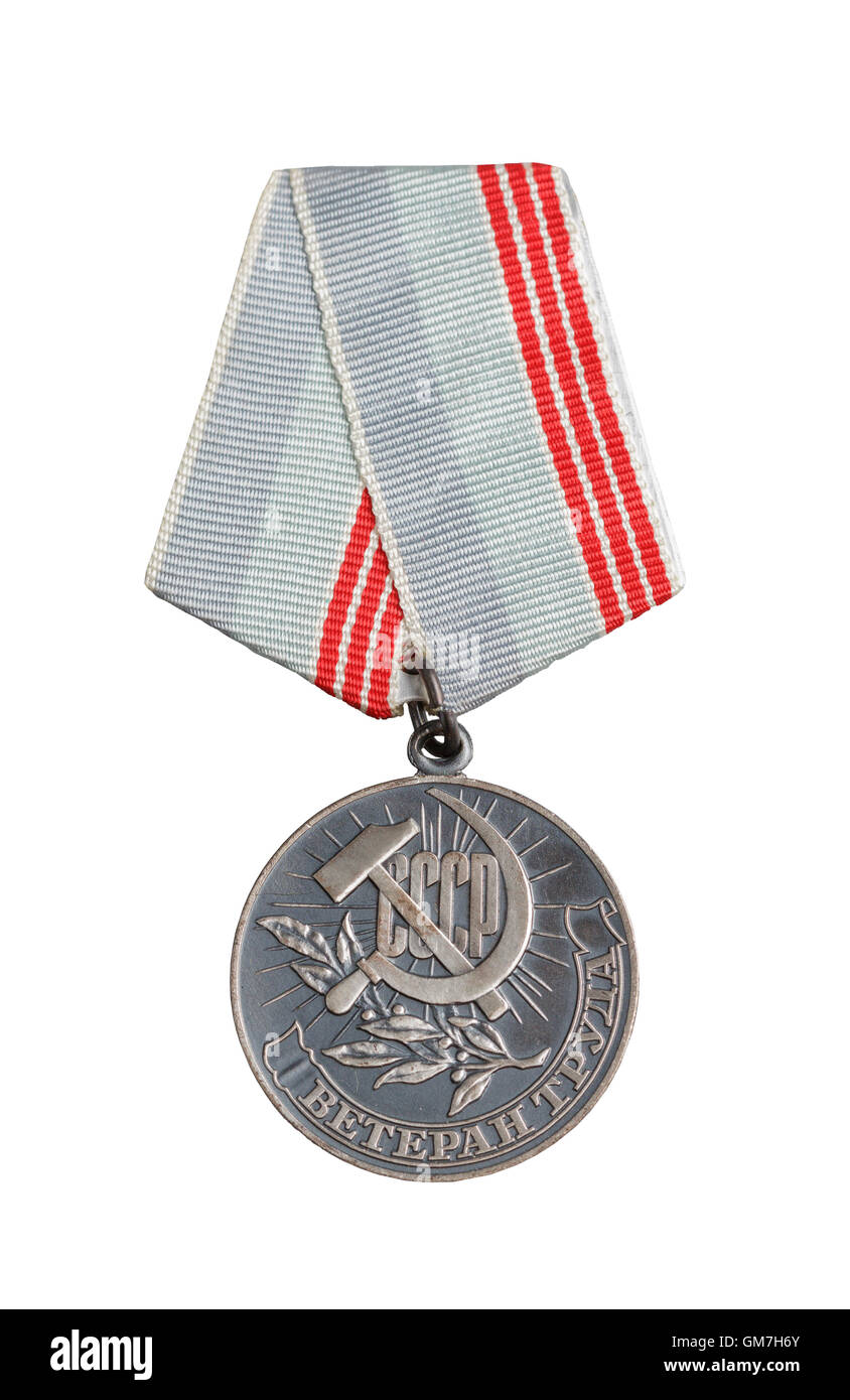Russian medal close up Stock Photo