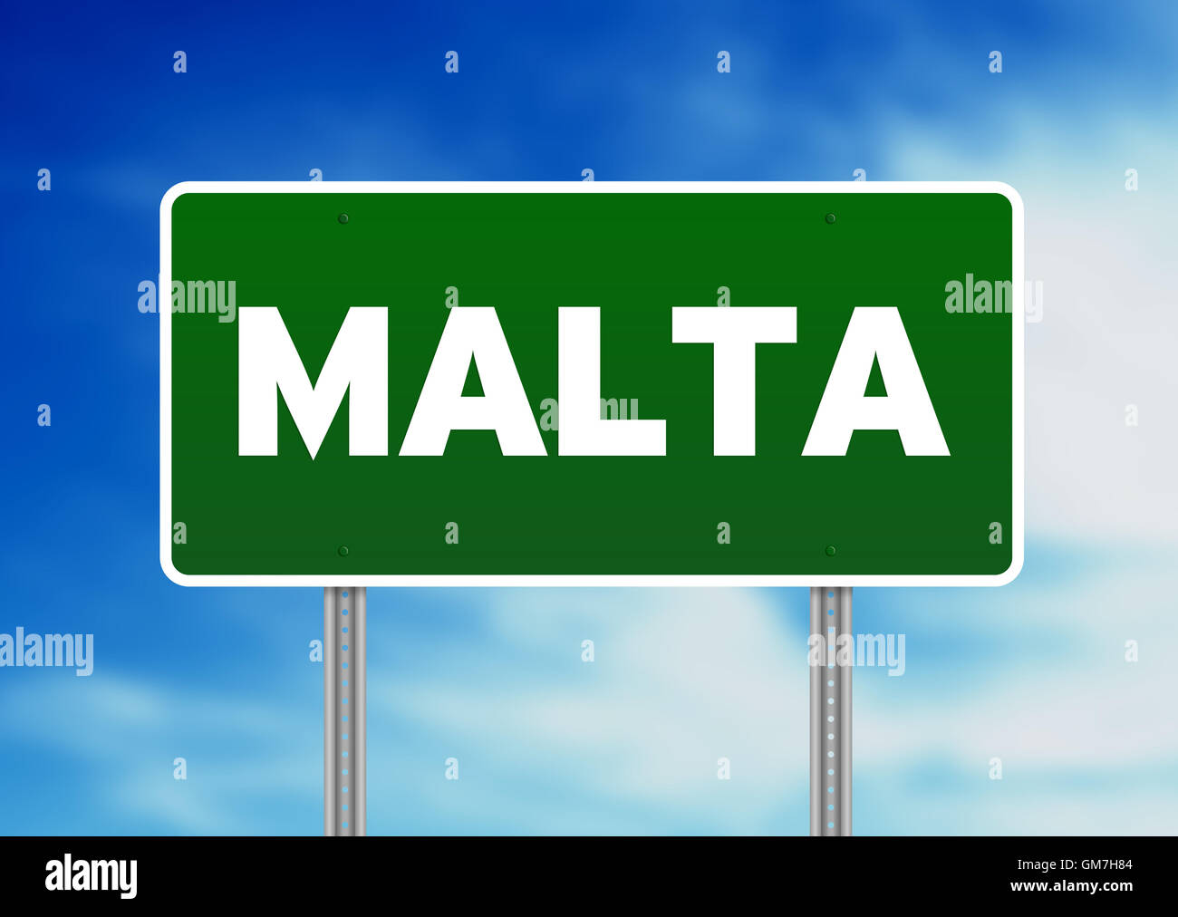 Malta Highway Sign Stock Photo Alamy
