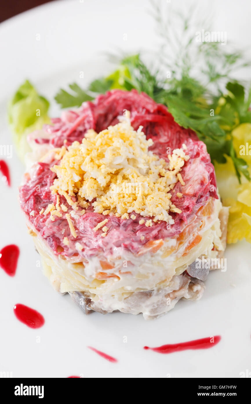 Russian herring salad Stock Photo Alamy