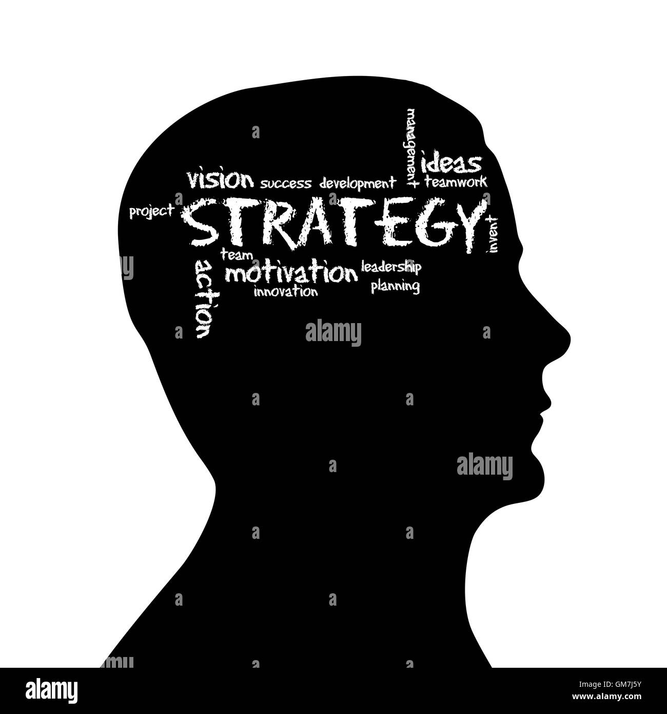 Silhouette head - Strategy Stock Photo