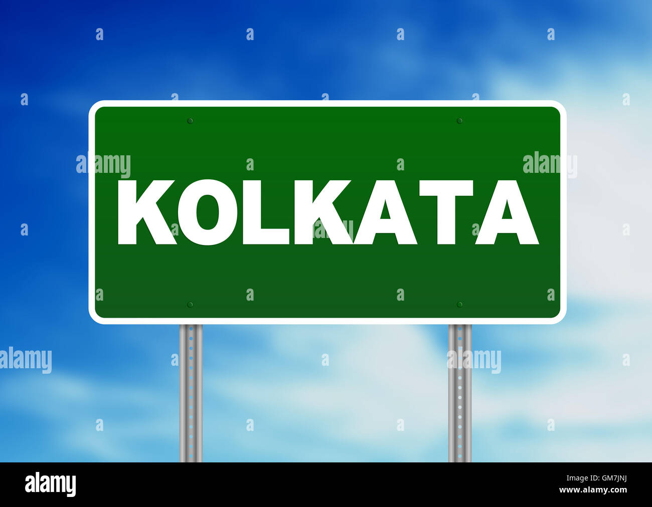 Green Road Sign Kolkata Stock Photo Alamy