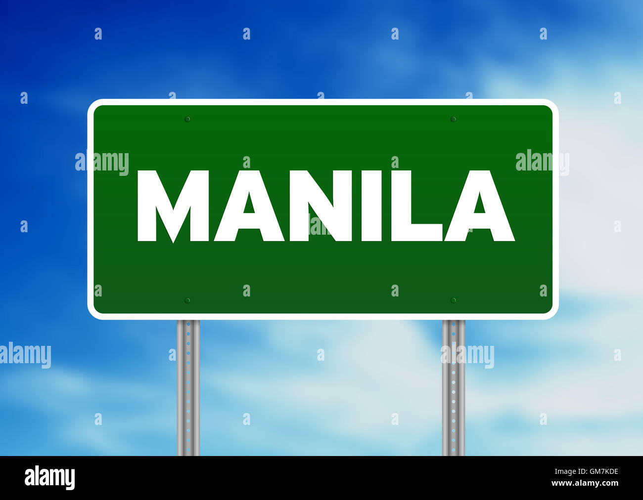 Manila Road Sign Stock Photo