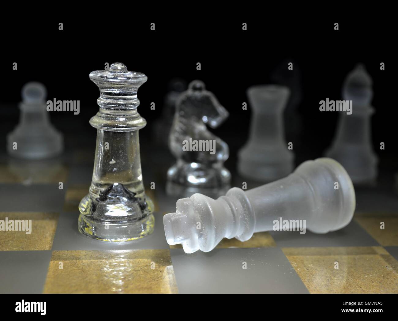 Chess game queen checkmate Stock Photo Alamy