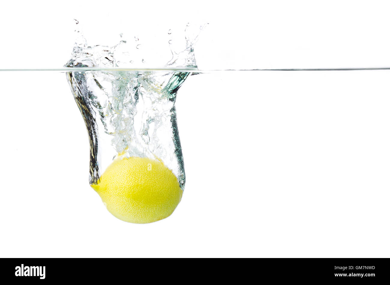 lemon in water Stock Photo