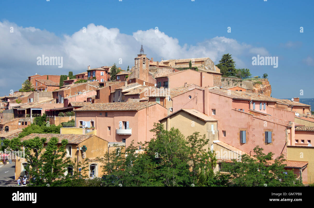 Roussillon hilltop village Luberon Provence France Stock Photo