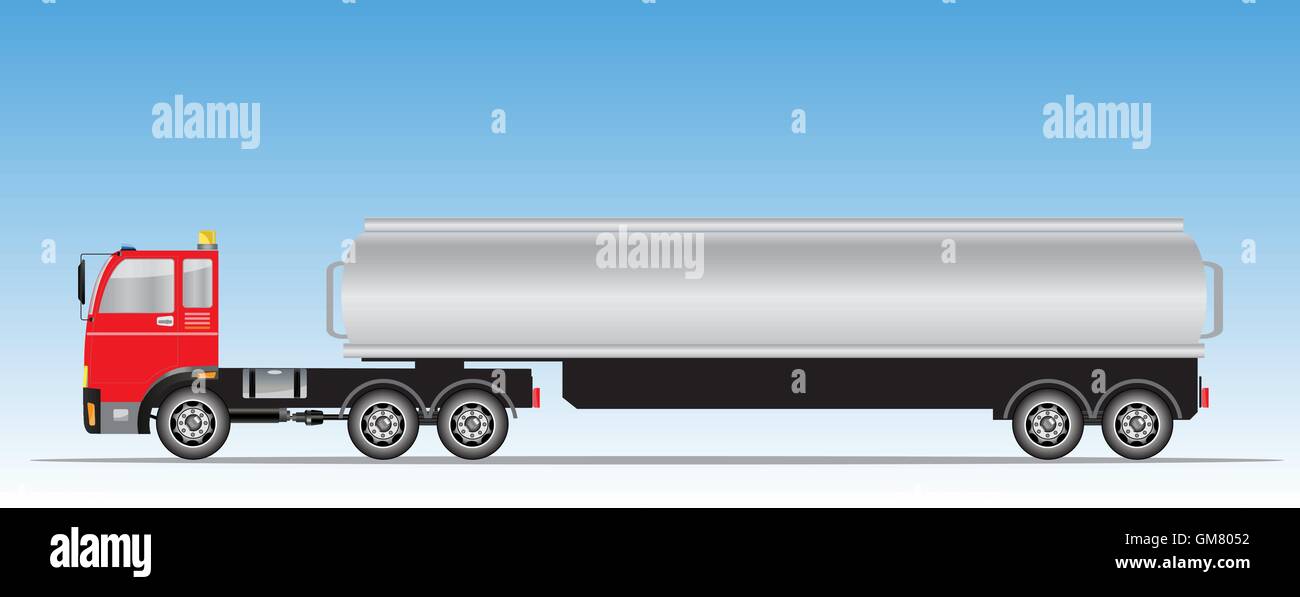Side view of trailer of Big Oil Tanker truck Vector Illustration Stock ...