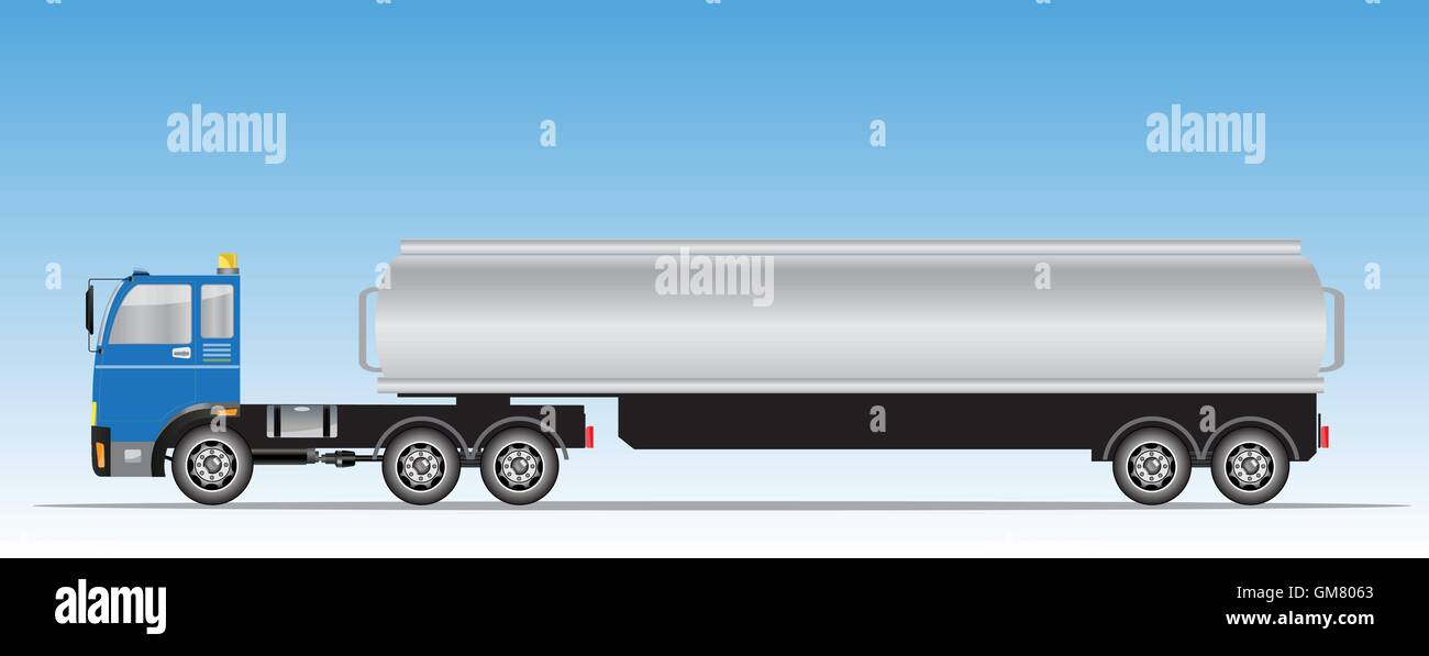 Tanker Container Side View Side view of trailer of Big Oil Tanker truck Vector Illustration Stock ...