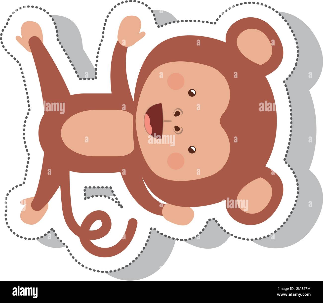 funny monkey isolated icon Stock Vector Image & Art - Alamy