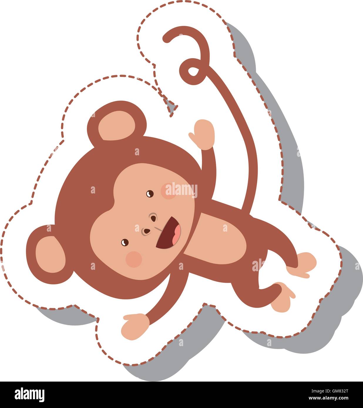 funny monkey isolated icon Stock Vector Image & Art - Alamy