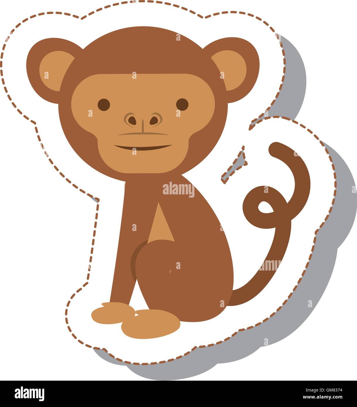 funny monkey isolated icon Stock Vector Image & Art - Alamy