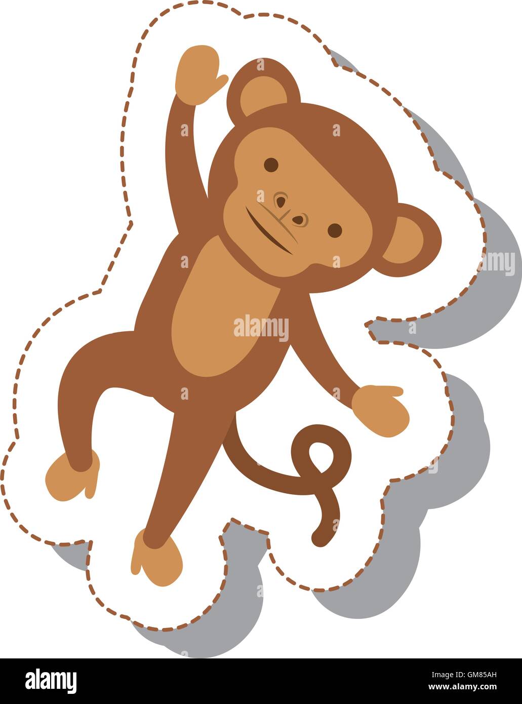 funny monkey isolated icon Stock Vector Image & Art - Alamy