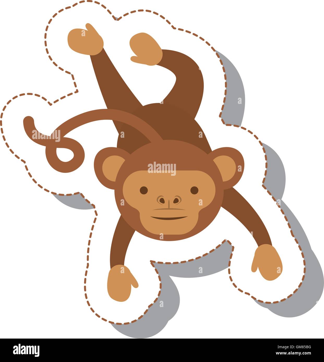 funny monkey isolated icon Stock Vector Image & Art - Alamy