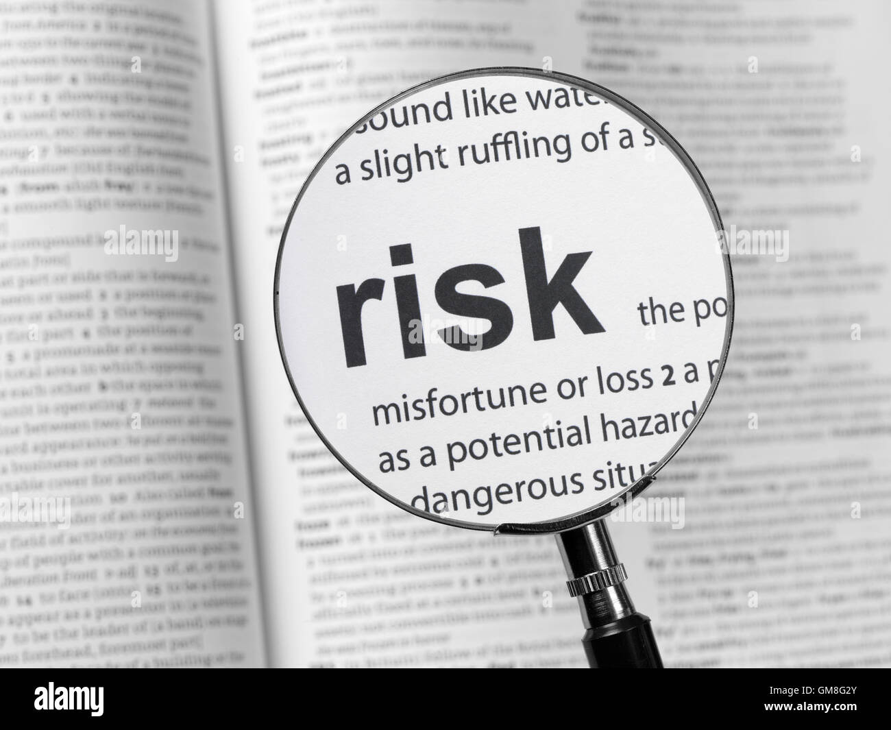 Dictionary highlighting Risk Stock Photo Alamy