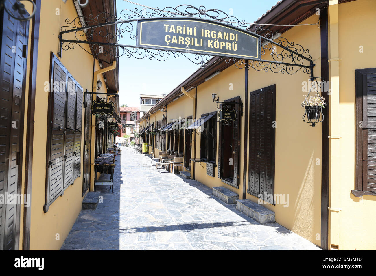 Irgandi bridge and stores in Bursa City, Turkey Stock Photo Alamy