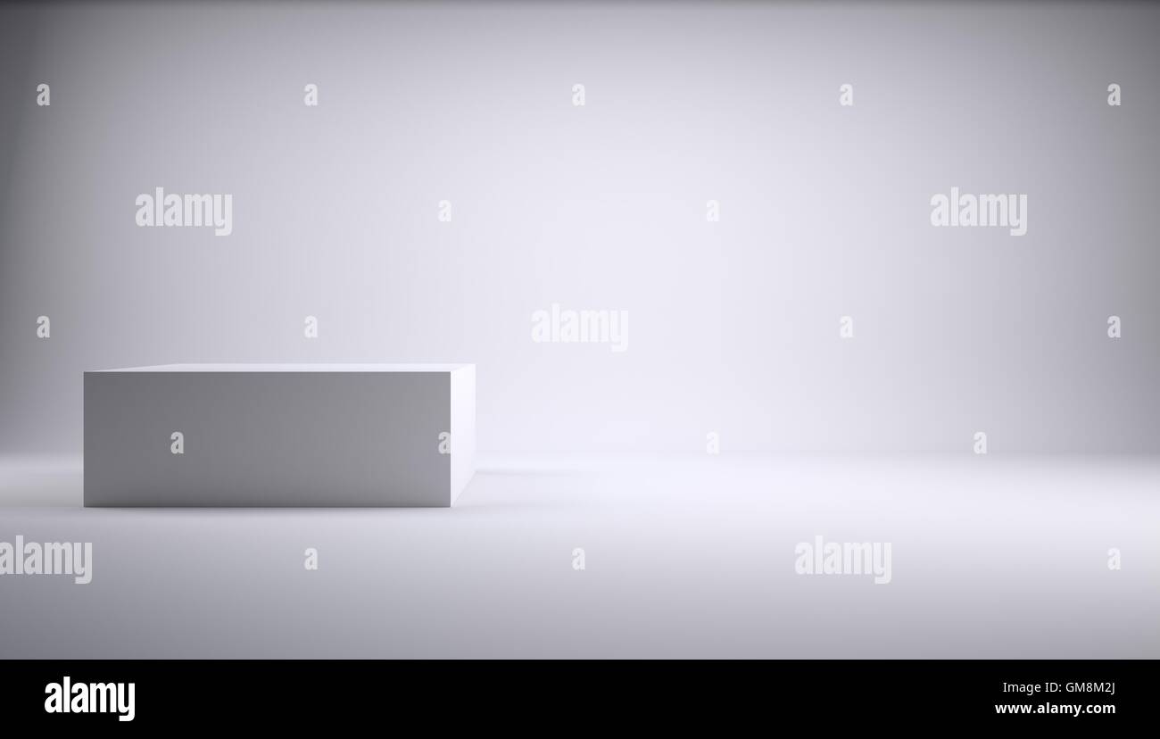 Cube in a white studio Stock Photo - Alamy