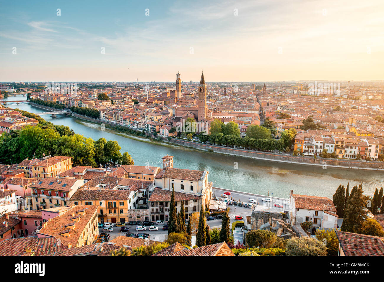Aerial view on Verona city Stock Photo - Alamy