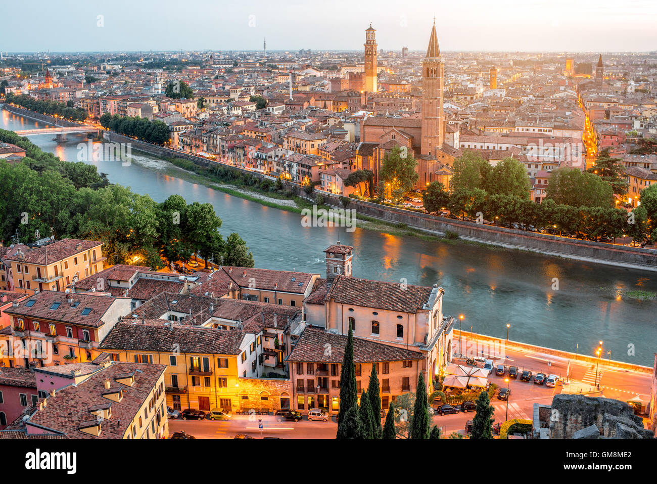 Aerial view on Verona city Stock Photo - Alamy