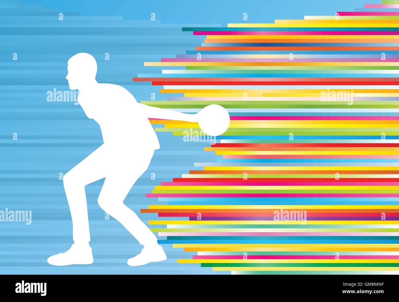 Bowler background bowling vector abstract illustration with colorful ...
