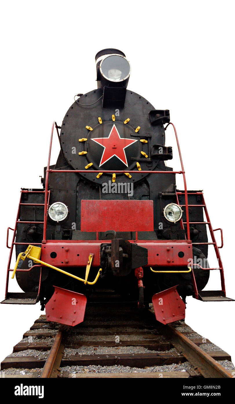 Soviet Ancient steam locomotiv Stock Photo