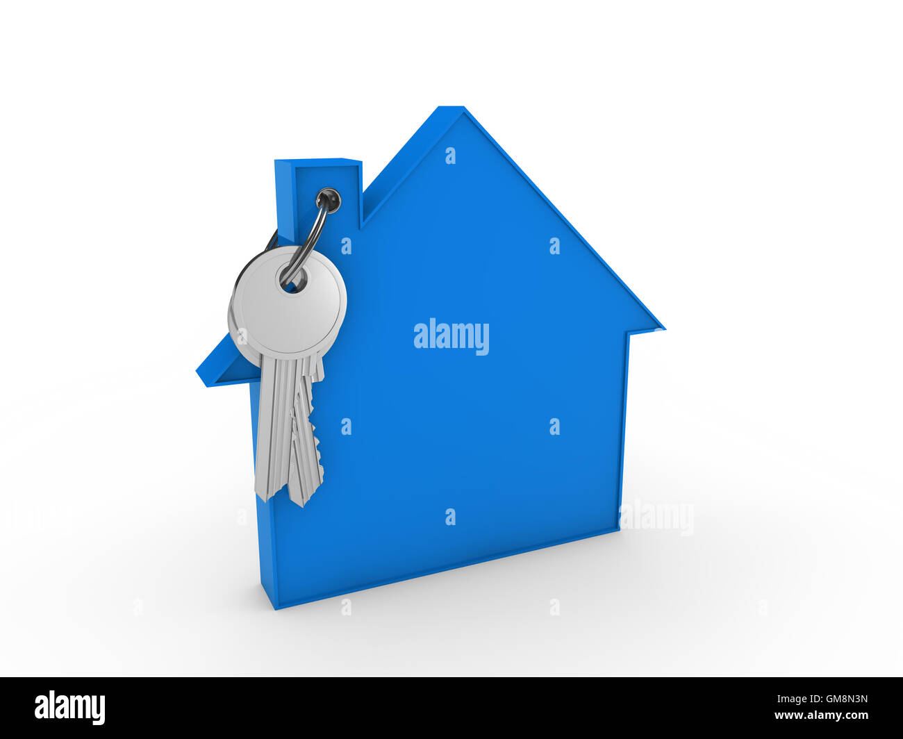 3d house key blue Stock Photo Alamy