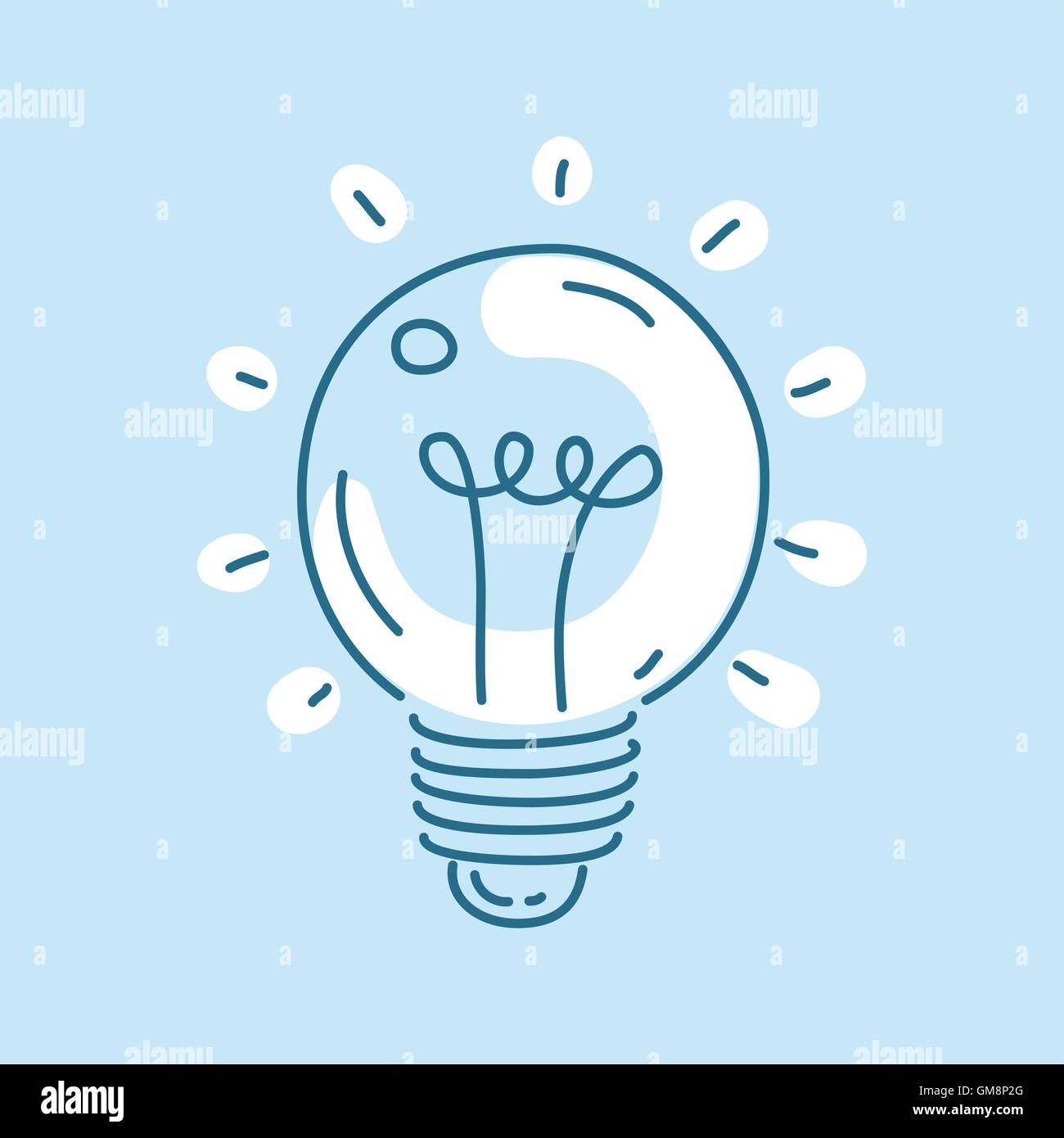 Vector bulb icon. Concept of creativity and innovation. Line art style ...