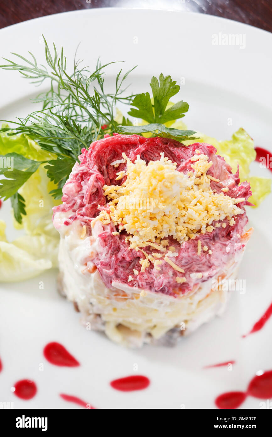 Russian herring salad Stock Photo Alamy