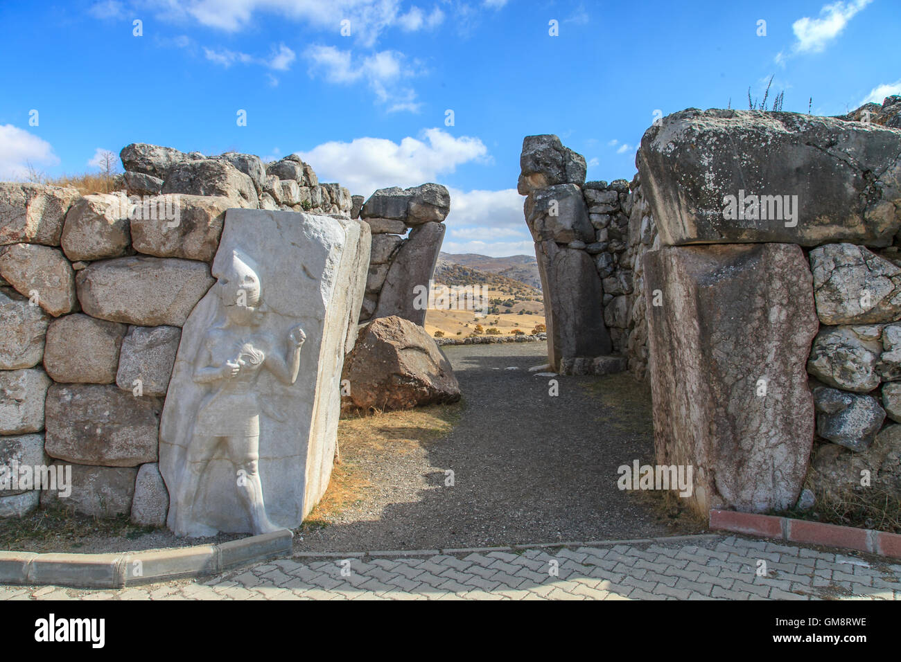 O Portão Do Leão No Sudoeste De Hattusa é Uma Cidade Antiga Localizada  Perto De Bogazale Moderno Na Província Do Coro De Turkeyrsq Foto de Stock -  Imagem de escultura, antigo: 255079008