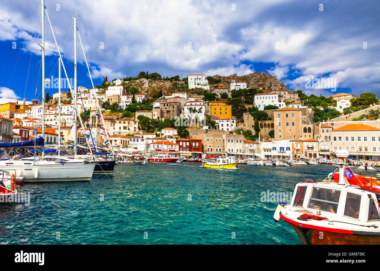 pictorial Hydra island, Saronic gulf, Greece Stock Photo
