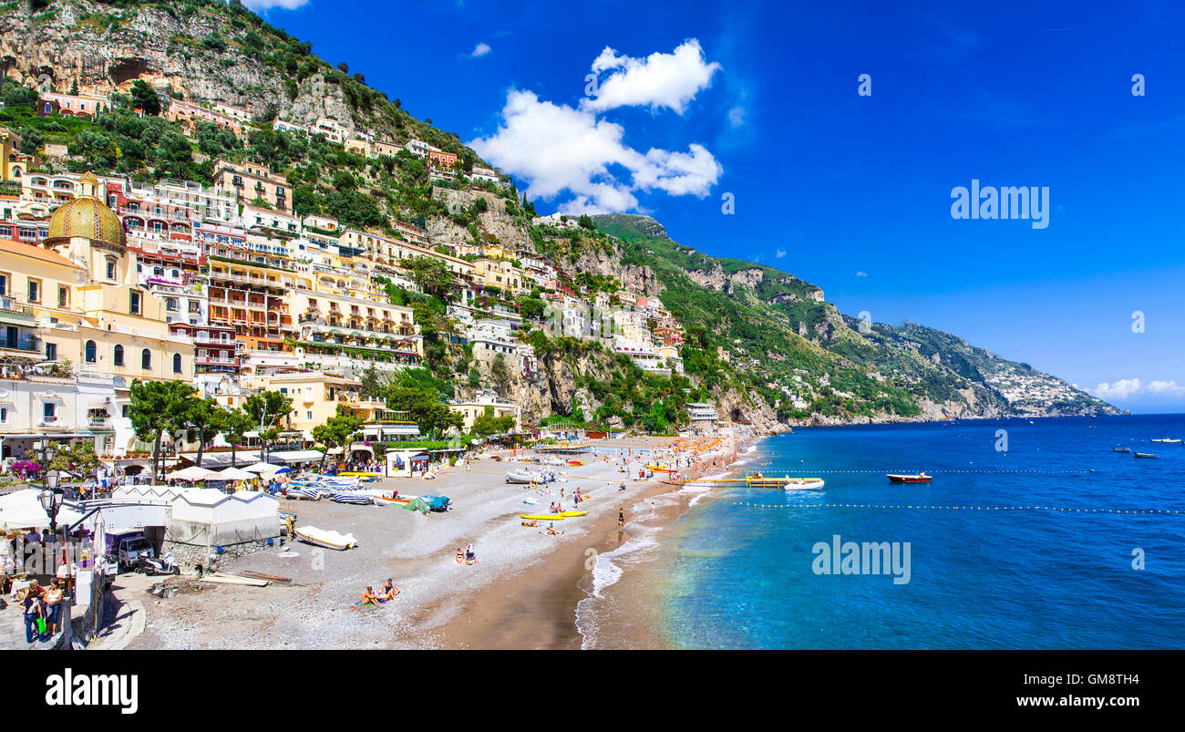 pictorial Positano - beautiful Amalfi coast of Italy Stock Photo
