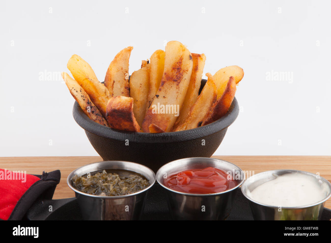 French Fries garnish sauces Ketchup catsup table sauce Ranch dressing