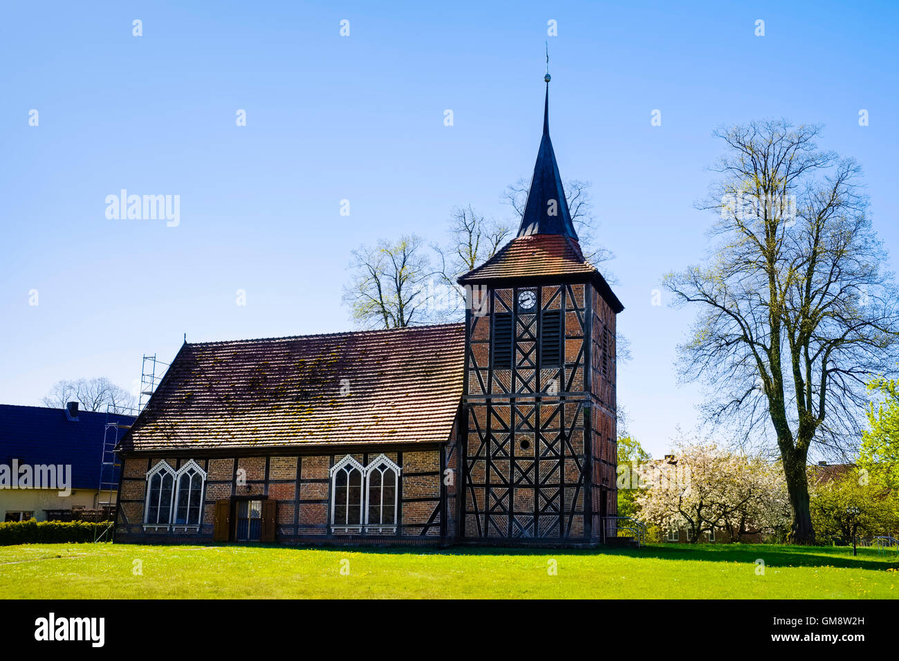 Church in Brunow, Mecklenburg Western Pomerania, Germany Stock Photo
