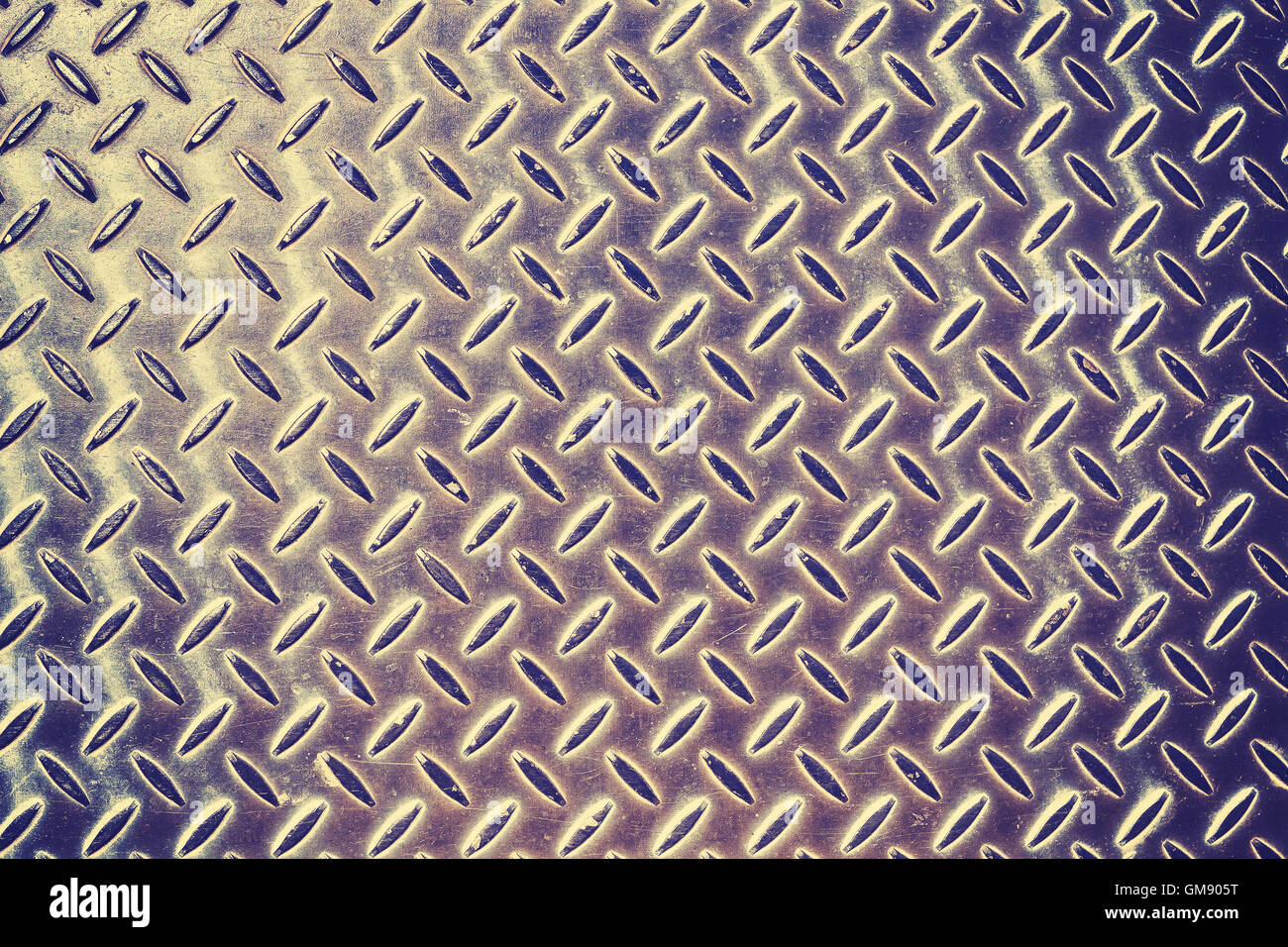 Vintage toned steel floor pattern, background or texture. Stock Photo