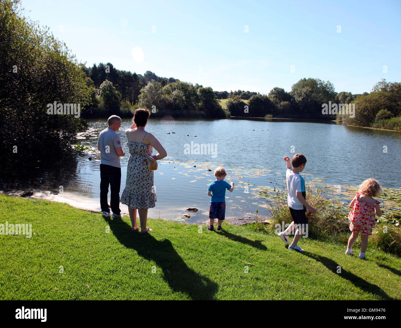 Family at Lough Naglack, Nuremore Hotel, Carrickmacross Stock Photo