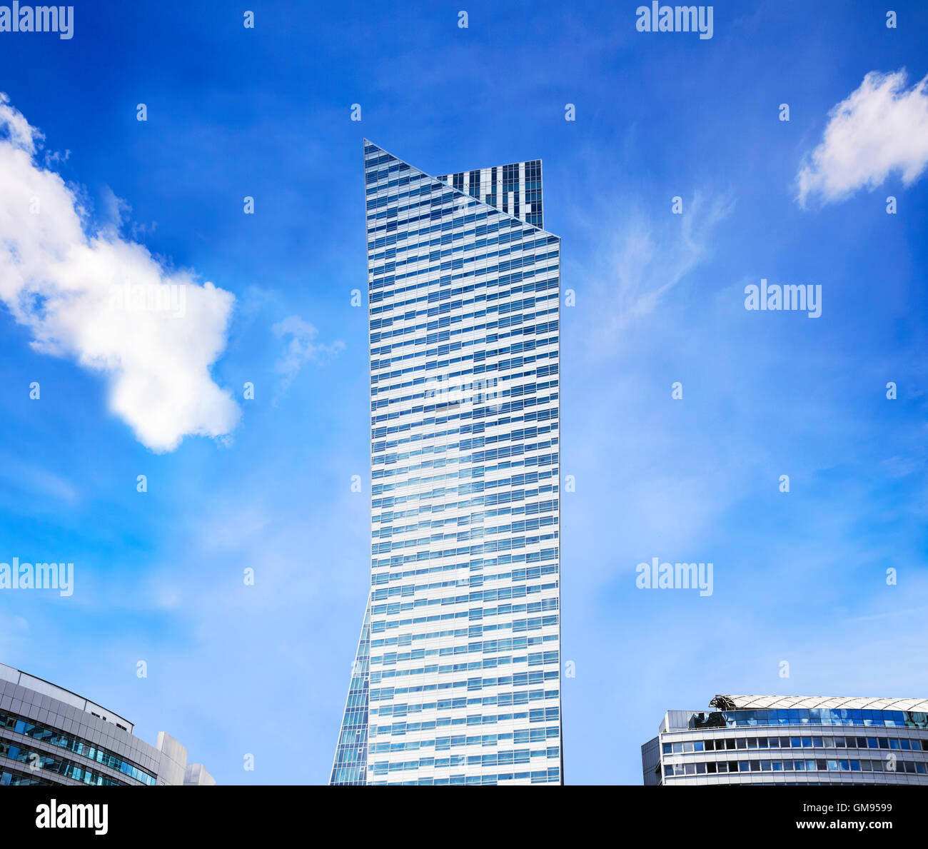 Modern residential skyscraper at blue sky. Copy space Stock Photo - Alamy