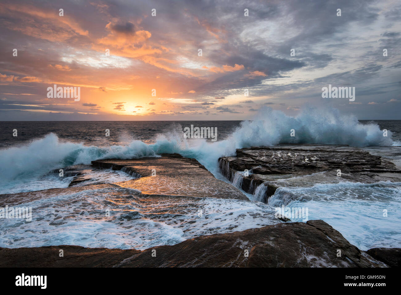 Australia, New South Wales, Clovelly, Shark point in the evening Stock Photo