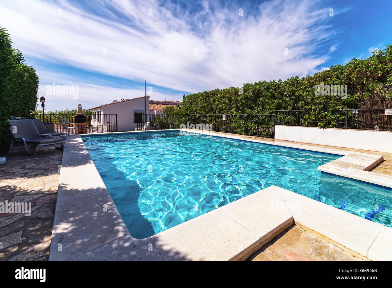 Spain, Andalucia, Finca and swimming pool Stock Photo