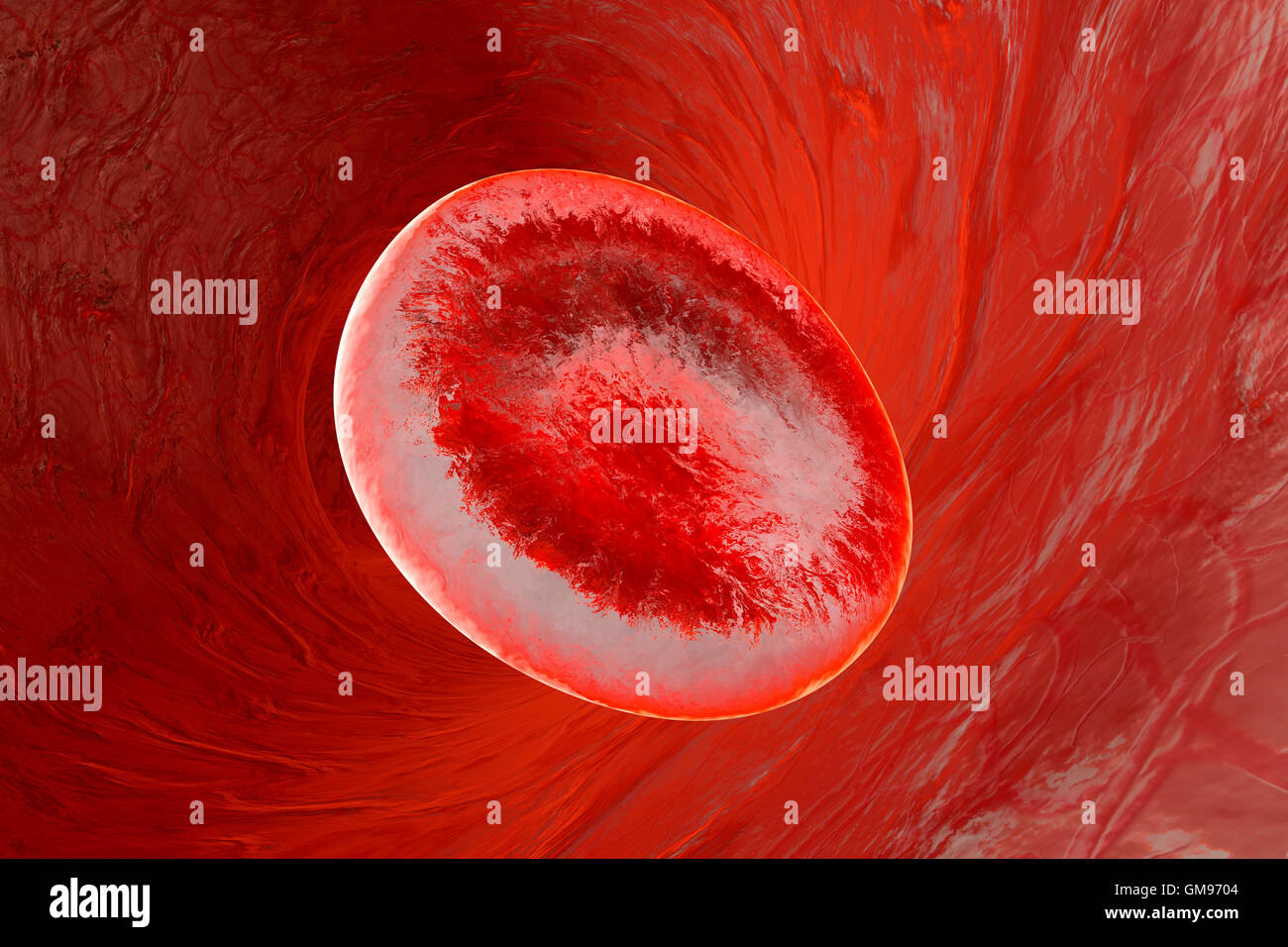 Erythrocyte cell, 3D Rendering Stock Photo