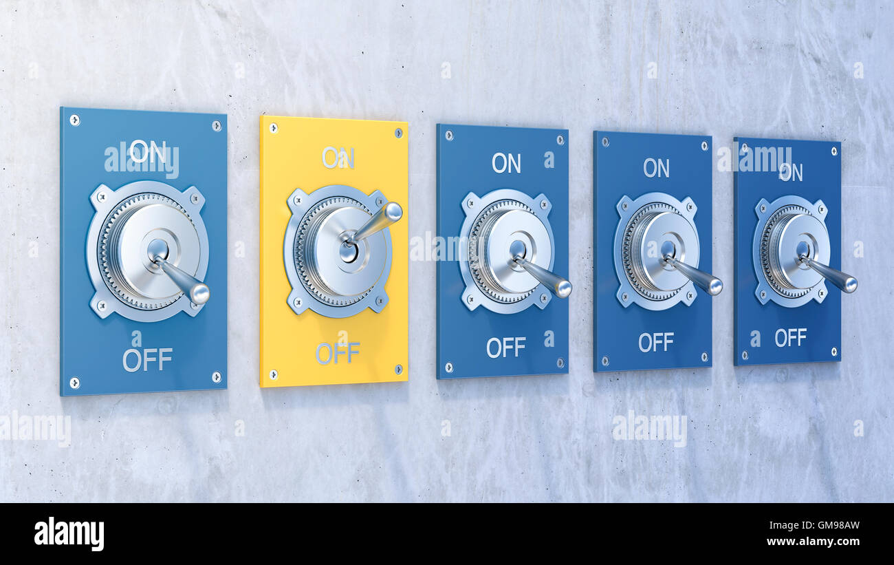 Different flip switches hi-res stock photography and images - Alamy
