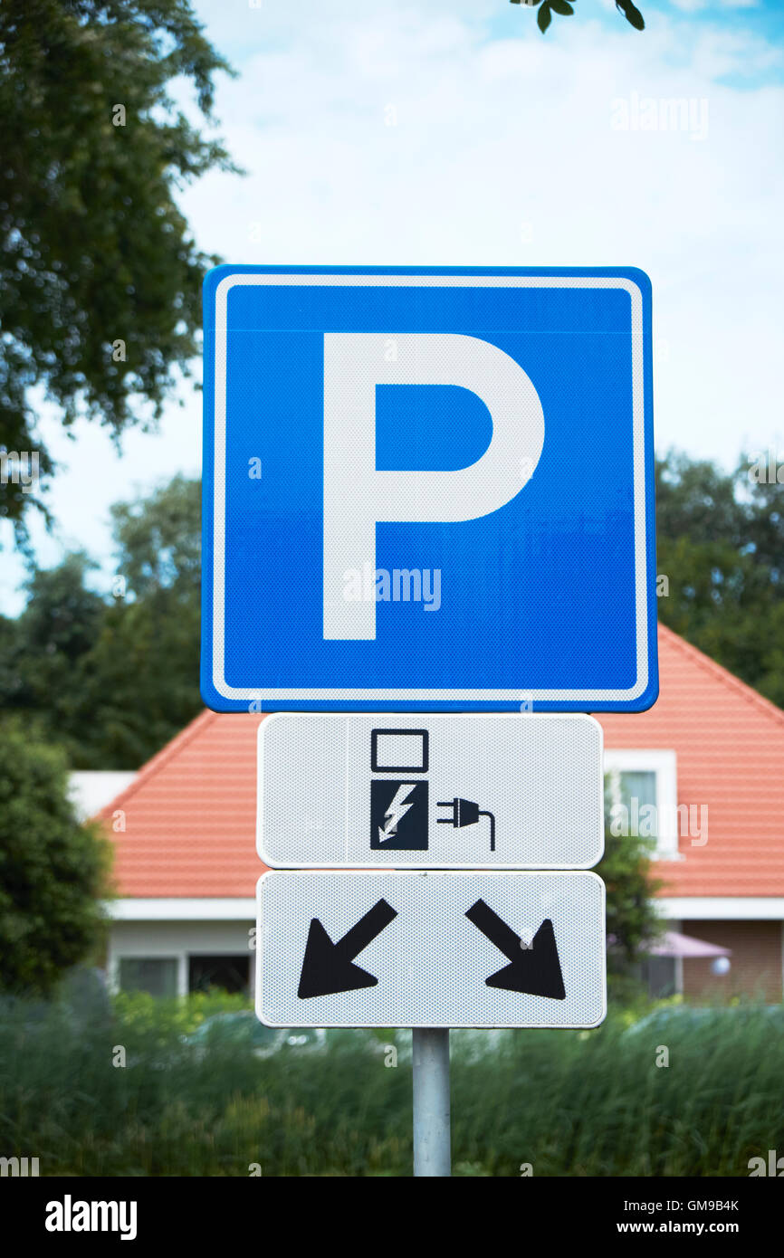 Indicating label for electronic charging station Stock Photo