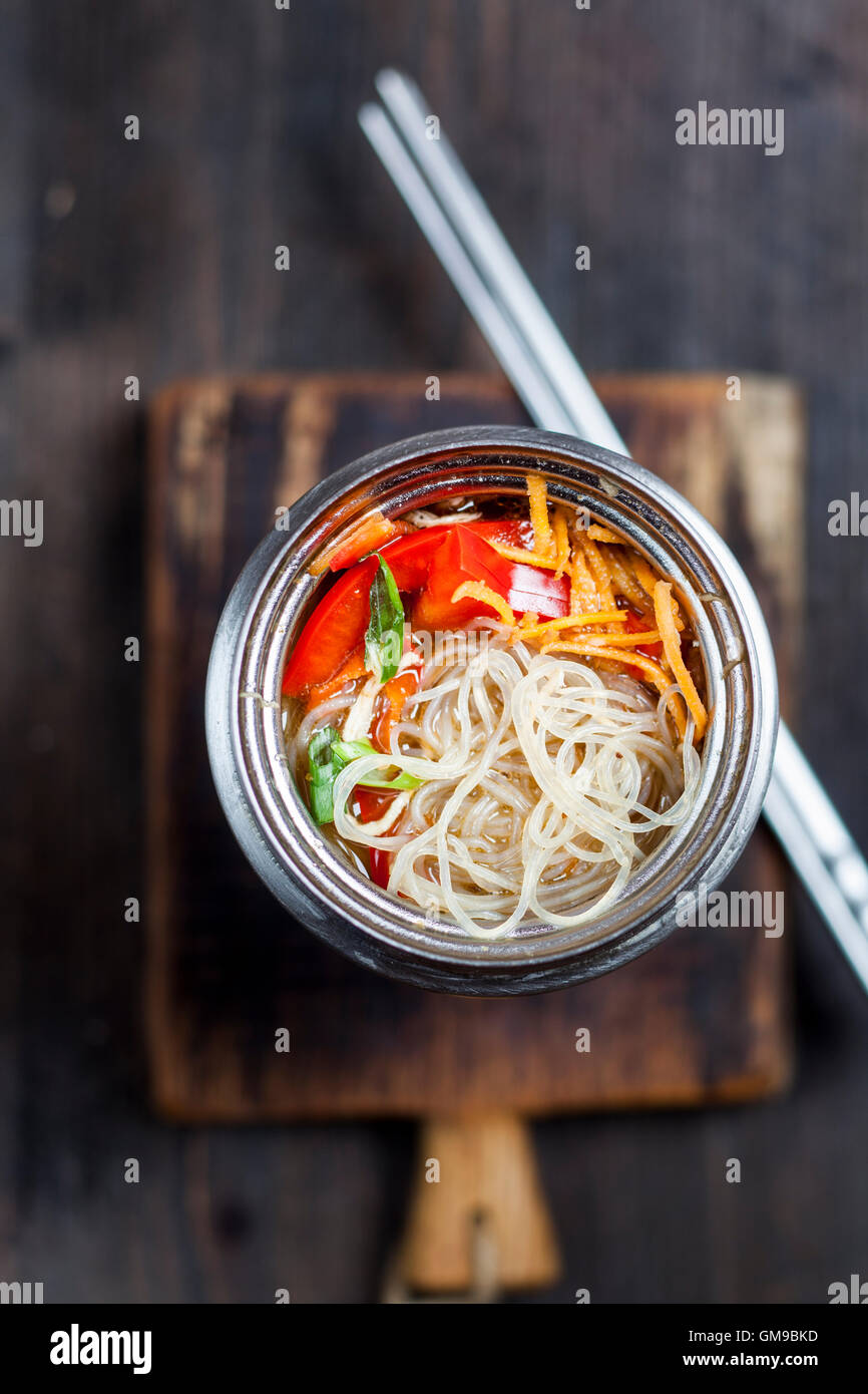 Asian glass noodle soup with vegetables in bowl Stock Photo Alamy