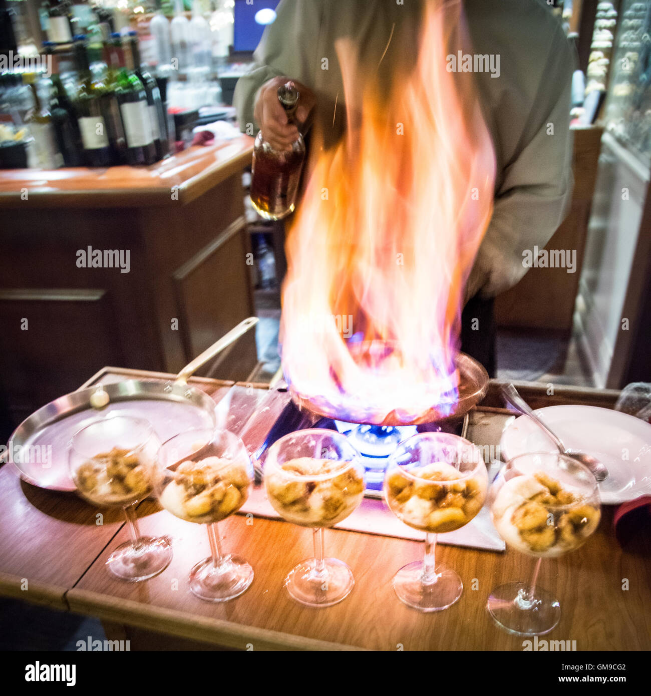 Bananas Foster Flambe Stock Photo Alamy